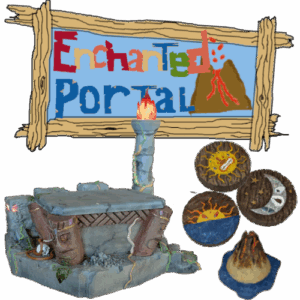 Enchanted Portal & Relic Amplifier Temple Design with Base Relic Set and Volcanic Eruption relic