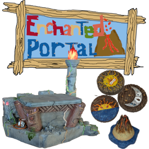 Enchanted Portal & Relic Amplifier Temple Design with Base Relic Set and Volcanic Eruption relic